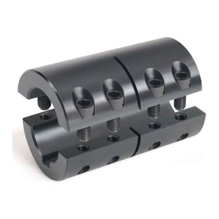 Climax Metal 2-Piece Industry Standard Clamping Couplings w/Keyway, 1-1/8", Black Oxide Steel 2ISCC-112-112KW